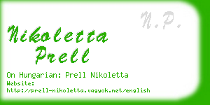 nikoletta prell business card